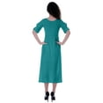 thumbnail image 3 of Moomaya Womens Gathered Waist Dress Tea Length Dresses Classic Summer Clothing, 3 of 7