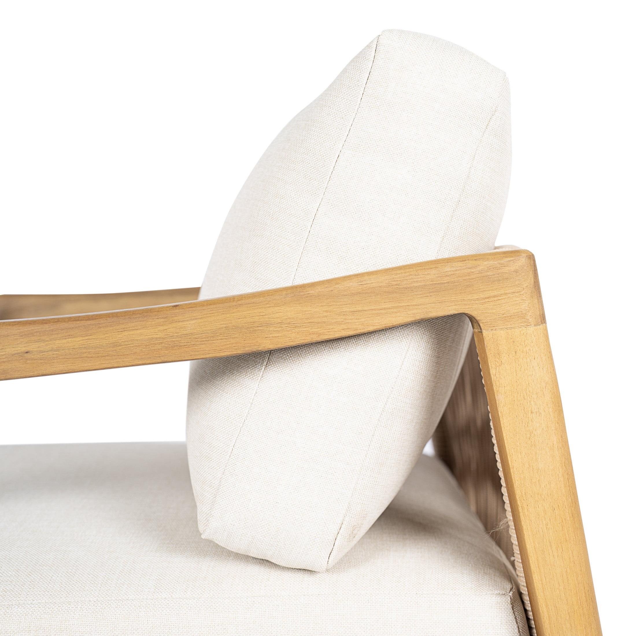 Christopher Knight Home Set of 2 Outdoor Club Chairs with Water-Repellent Cushion, Teak + Beige