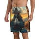 thumbnail image 2 of Balery Sunset Meditating Bichon Frise Traje de Baño Estilo Hawaiano para Hombre, Shorts de Secado Rápido con Bolsillos-Large, 2 of 6