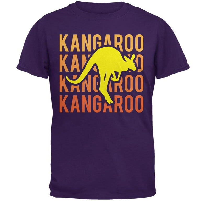 Kangaroo Stacked Repeat Mens T Shirt Purple X-LG