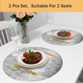 thumbnail image 5 of Grey Vintage Round 13 Inch Placemats Set of 2, Modern Abstract Art Oil Paiting HeatResistant Non Slip Place Mats for Dining Table, Wipeable Braided Kitchen Table Mats for Housewarming, 5 of 9