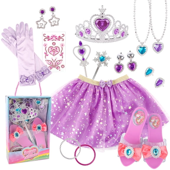 Princess Shoes Set, Princess Dresses for 4-6Y, Princess Dressing up Toys for Birthday