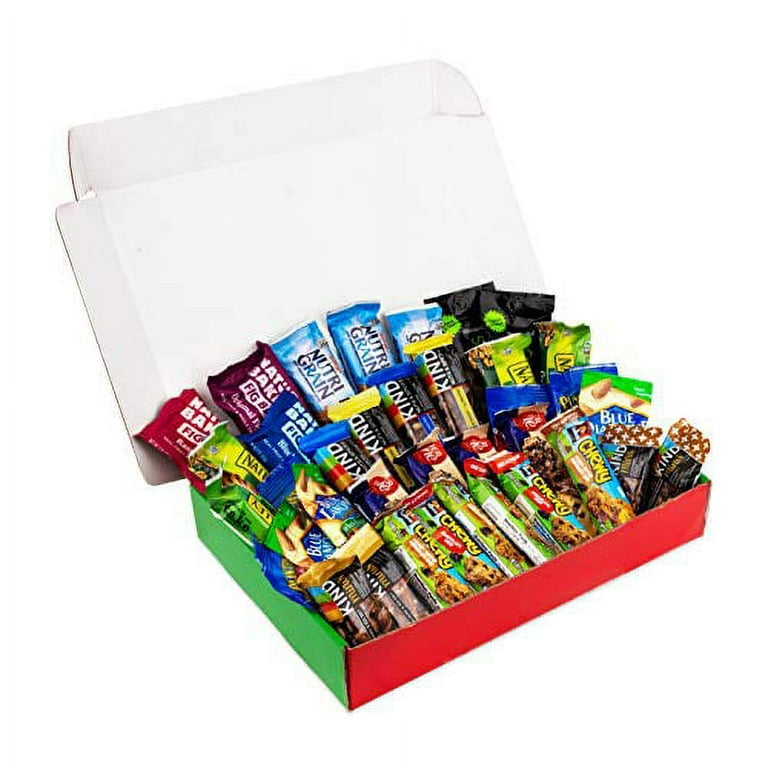  SnackBOX Healthy Protein Bars Fitness Snacks BOX Care Package  (20 Count) Valentines Day College Variety Pack Energy Basket Gift Baskets  Athletes Weightlifters Marathon Training College Runners Guys Girls Adults  Kids Grandkids