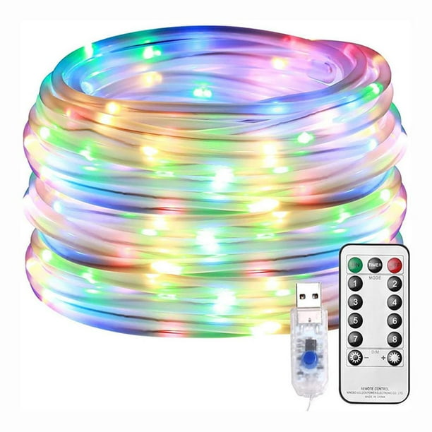 Ounissouiy Guirnalda de luces de colores con Control remoto, vacaciones navideñas, día de San Valentín, decoración de guirnaldas para fiestas de bodas Iluminación navideña 10M 100 luces Ounissouiy HA025086-01