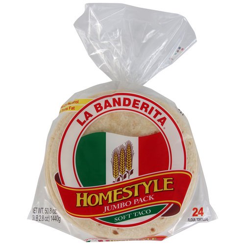 La Banderita Tortillas, Flour, Homestyle, Jumbo Pack