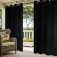 thumbnail image 3 of Black Outdoor Curtains for Patio Waterproof, Windproof Privacy Curtains with Weighted Bottom, Solid Color Farmhouse Black Outside Drapes for Picnic Garage Backyard Cabana 54"x108" 1 Panel, 3 of 8