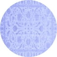thumbnail image 1 of Ahgly Company Indoor Round Oriental Blue Traditional Area Rugs, 4' Round, 1 of 4