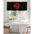thumbnail image 4 of Lipprint Texture Valances for Windows Love Letter Black Retro Valance Rod Pocket Light Filtering Short Window Treatments Curtains for Kitchen Bathroom Living Room Bedroom, 1 Panel, 54 x 18 Inch, 4 of 7