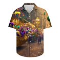 thumbnail image 5 of BLTIBY 2025 Mardi Gras Carnival Shirts for Men Printed Summer Short Sleeve Casual Button Down Shirt Fashion Casual Tops Multicolor 4 3XL, 5 of 5