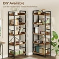 thumbnail image 4 of Garvee Bookshelf 5 Tiers, Triple Bookcase with Open Display Shelves, Industrial Wide Bookshelf with Metal Frame for Living Room, Office, 4 of 7