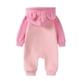 thumbnail image 3 of Infant Snowsuit Fleece Hooded Jumpsuit Bear Ear Onesies Girl Romper Warm Newborn Outfits Baby Girl Newborn Boy Sleepers 3-6 Months, 3 of 9