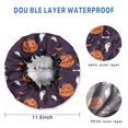 thumbnail image 3 of Shower Caps,Halloween Elements Pattern Waterproof Shower Cap for Women 4 Pieces,Double Reusable Hair Cover for Shower PEVA Elastic Stretch Hem, 3 of 7