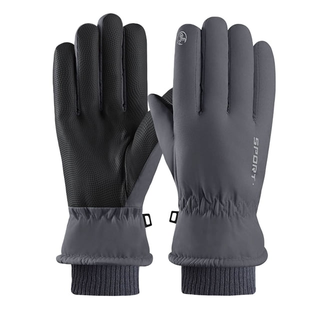 Breezora Heavy Duty Winter Gloves Thermal Windproof Protection for Cold Weather Commuting Motorcycle Riding and Outdoor Snow Sports Dark Gray