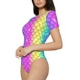 thumbnail image 2 of Easygdp Rainbow Scales2 Women'S Waist-Cinching Short-Sleeved Onesie, Olastic Onesiet,Snaps At Bottom,Easy To Put On And Take Off - X-Large, 2 of 9