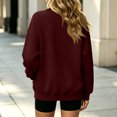thumbnail image 4 of Stralyhd Oversized Sweatshirt for Women Crewneck Casual Loose Fit Pullover Shirts Long Sleeve Soft Comfy Fall Trendy Outfits Wine M, 4 of 5