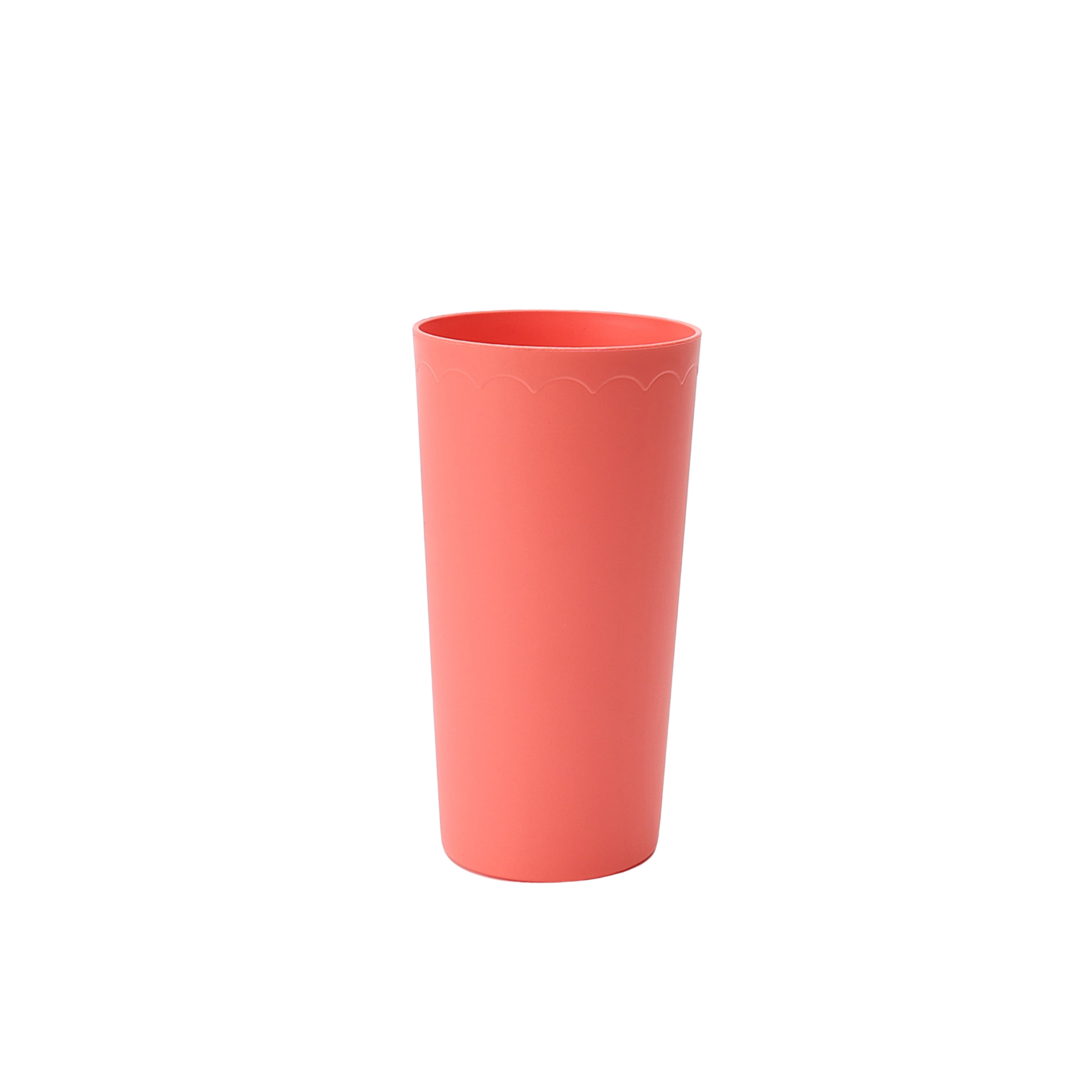 Mainstays 30-Piece Plastic Scalloped Dinnerware Bundle Set, Coral