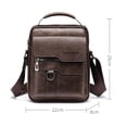thumbnail image 2 of Bolso bandolera de PU Vintage para hombre bolso de hombro con cremallera para hombre sólido para viajes de negocios, 2 of 7