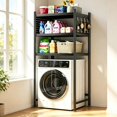 Wash Rack Washer Shelf with Side Panels-Black Carbon Steel Laundry Room Storage ...