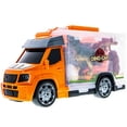 thumbnail image 2 of TychoTyke 12pc Dinosaur Toys Action Figures with Toy Truck Storage Playset, Lights Sounds, Orange, Boys Ages 3+, 2 of 10