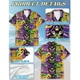 thumbnail image 3 of Mardi Gras Mask Hawaiian Shirt for Men, Button Down Summer Beach Short Sleeve, Festive Carnival Style, S-5XL, 3 of 4