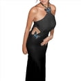 thumbnail image 3 of Vestido de Cóctel con Cuello Halter, , Semiformal, para Mujer, -Verano 2025, Sin Espalda y con Escote Halter Negro L, 3 of 7