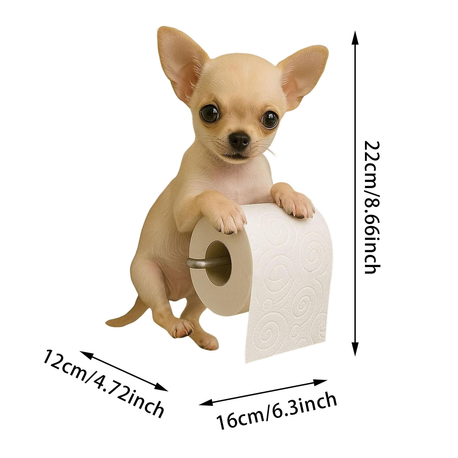 DUBF Dog Paper Towel Holder - Cute Puppy Wall Mounted Toilet Roll Dispenser - Pet Theme Bathroom Tissue Storage for Home RV Dorm Kitchen for Dog Lovers