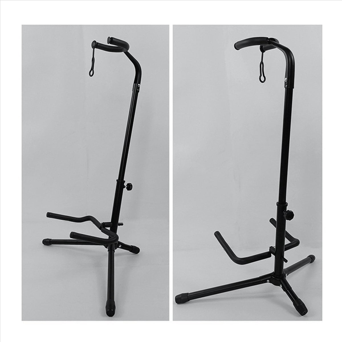 2X Metal Floor Guitar Stand with Tripod Holder for Acoustic Electric Guitar, Guitar Accessories