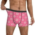 thumbnail image 3 of Men's Boxer Briefs, Romantic Loving Cute Pig Rosy Red Soft Comfy Mens Underwear Boxer Briefs Breathable With Widen Waist, 3 of 7