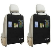 Kick Mat Auto Seat Back Protectors + Organizer Pockets Lebogner - Luxury Seat Covers for The Back of Your Front Seats 2 Pack, X-Large Car Back Seat Protectors, Backseat Child Kick Guard Seat Saver