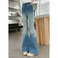 thumbnail image 6 of Toddler Jeans Girls Flare Pants Embroidered Jeans High Waisted Wide Leg Jeans with Pockets for Girls 10-12 Years, 6 of 8