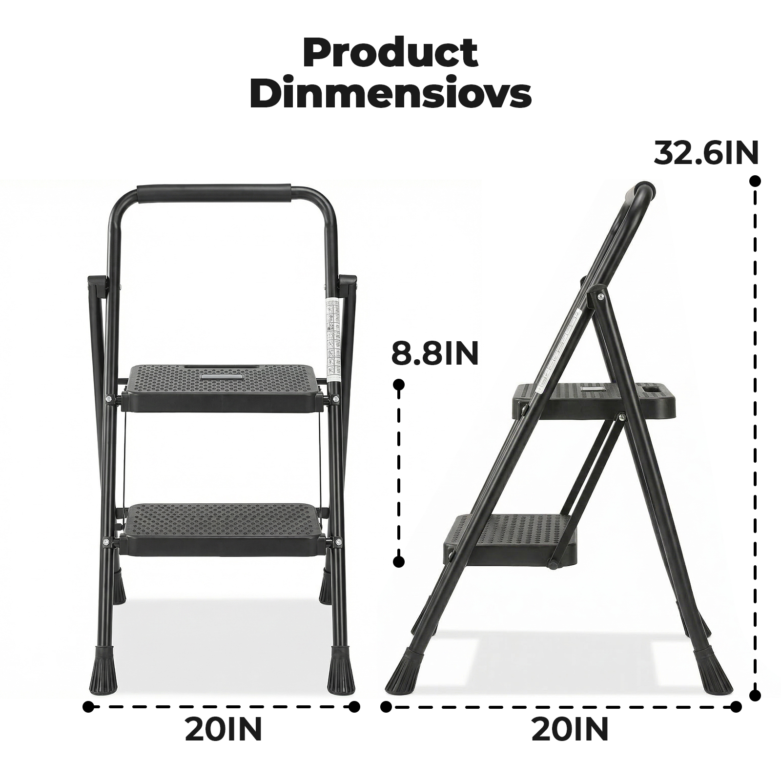 Alvantor 3-Step Foldable Ladder with Safety Lock photo 2