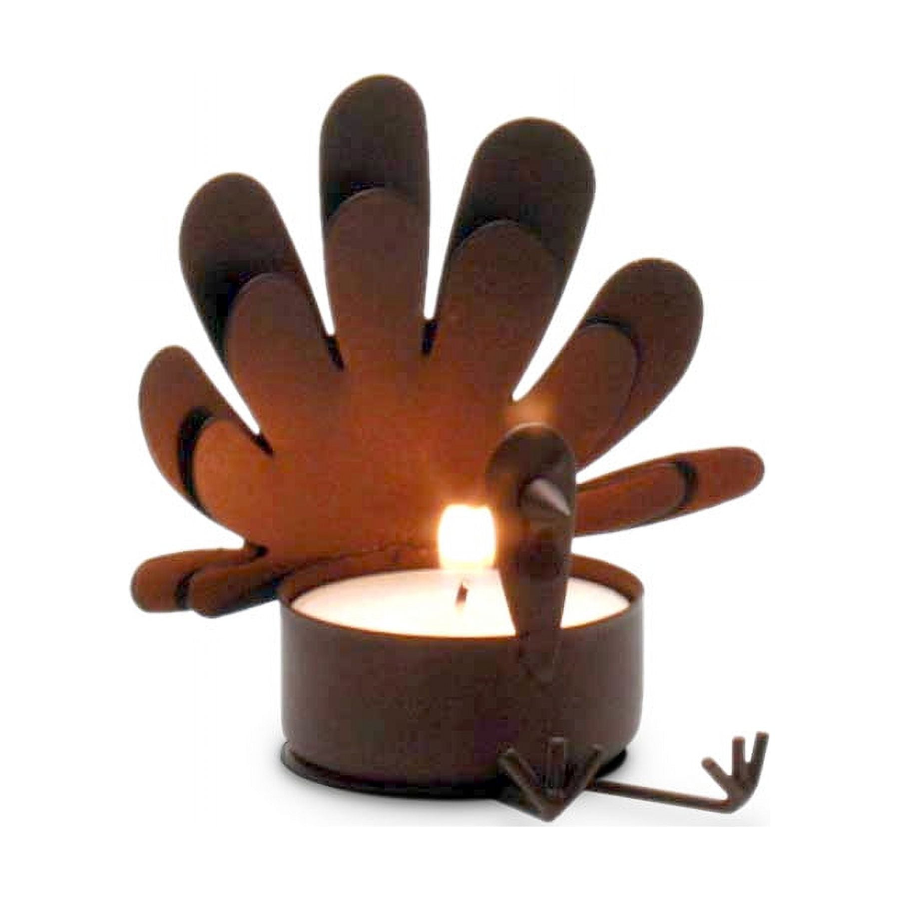 Yaomiao 36 Pcs Metal Turkey Tea Light Candle Holders Thanksgiving Tealight  Candle Include 12 Turkey Candle Holder 24 LED Tea Light for Fall Table