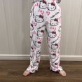 thumbnail image 4 of Pijamas de Anime Sanrio Hello Kitty de franela negra para mujer, pantalones casuales de lana kawaii de dibujos animados blancos, pantalones de moda de otoño, 4 of 5