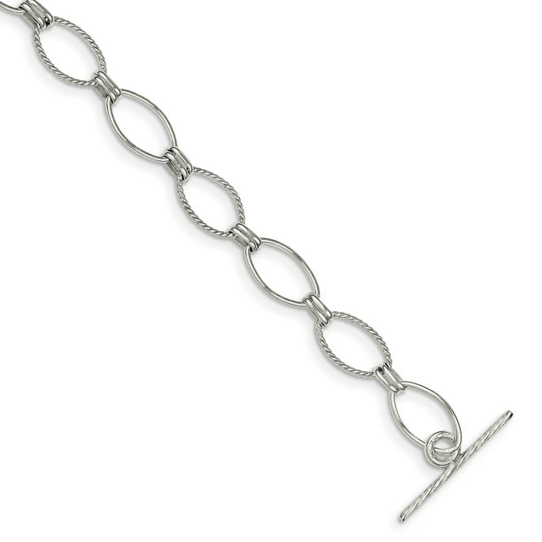 Sterling Silver 8.5inch Poli Fantaisie Lien Bracelet 8.5 Pouces "Bracelets