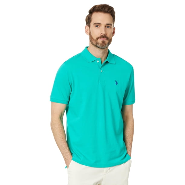 Camisa Polo de Piqué de Algodón para Hombre U.S. Polo Assn. Verde Esmeralda Talle L