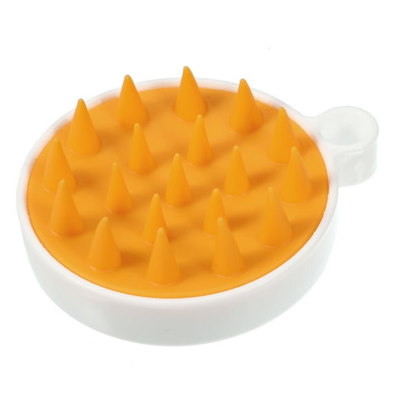 Unique Bargains Scalp Massager Hair Care Scalp Massager Shampoo Brush 3.74"x3.15"x1.77" Massager Tools Orange