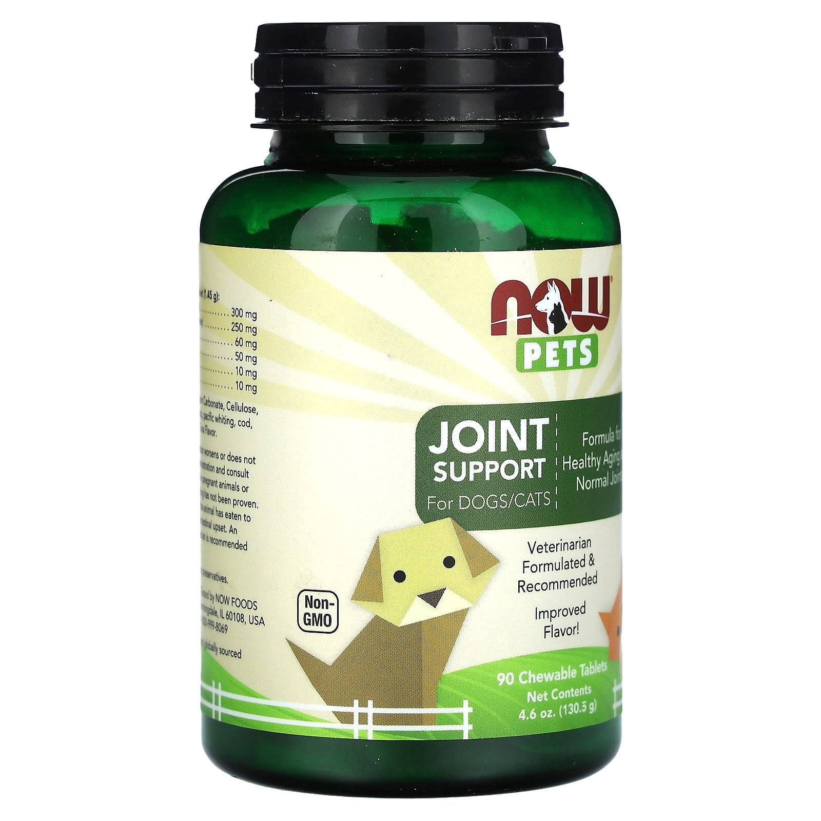 NOW Foods Pets, Joint Support for Dogs/Cats, 90 Chewable Tablets, 4.6 oz (130.5 g)