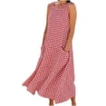 thumbnail image 3 of TaTaai Women's Elegant Plaid Sleeveless Loose Long Dress Flared Hem Casual Tank Dress Soft Lightweight Comfortable Dress Ideal for Work Daily and Vacation Gift, 3 of 5