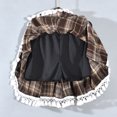thumbnail image 5 of Sentmoon Plaid Skirt Oversized A-line Tassel High Waist Boho Summer Skirt Flowy Pleated Hawaiian Loose Stretchy Boho Skirt Soft and Comfortable for Beach Vacation Brown Free Size, 5 of 6