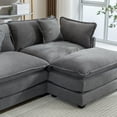 thumbnail image 4 of Williamspace 111.4" Convertible Sectional Sofa Couch, Modern L-Shaped Upholstered Sofa with Reversible Chaise and 5 Pillows, Luxury Comfy Deep Seat Couch with Ottoman for Living Room Apartment, Grey, 4 of 7
