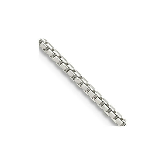 925 Sterling Silver 1.25mm 8 Side Sparkle-Cut Box Chain Necklace 22 Inch Chain Necklace for Women and Men