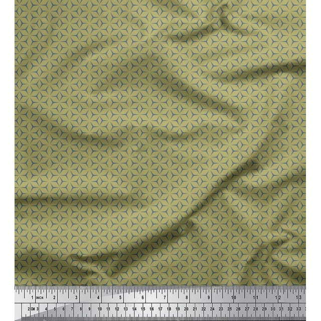 Soimoi Cotton Cambric Fabric Geometric Small Print Fabric by The Yard 42 Inch Wide
