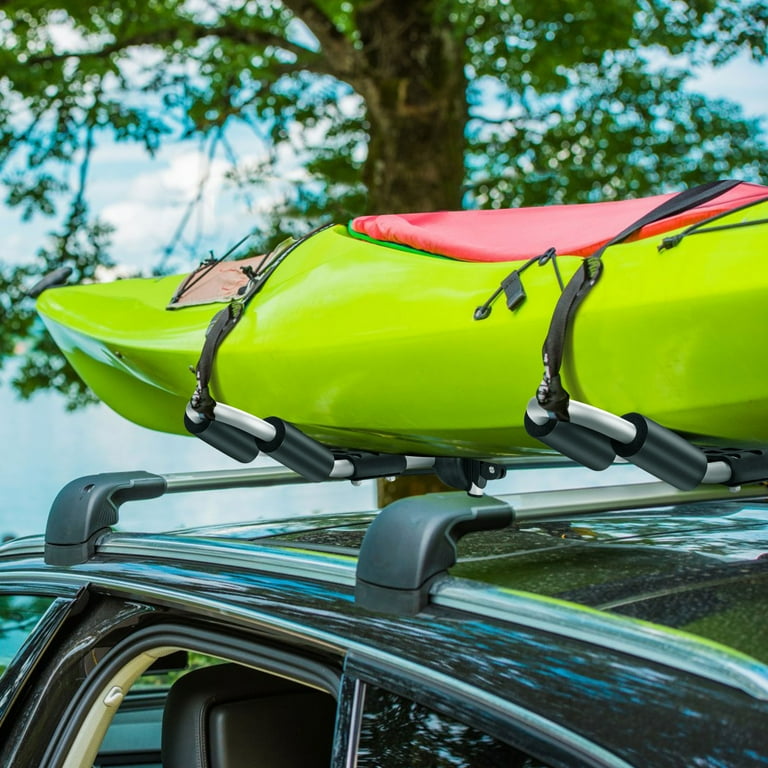 Patiojoy Kayak Roof Carrier Rack J Style Folding Adjustable Bilateral Rack for Canoe SUP Kayak on Car
