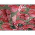thumbnail image 3 of Ambesonne Tulips Quilted Coverlet 3 Pcs, Watercolor Floral Boho Print, King Size, Dark Coral Olive Green, 3 of 4