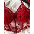 thumbnail image 3 of Red Corset Lingerie Set Floral, 3 of 5