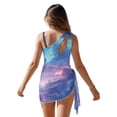 thumbnail image 6 of Xixirimido Vibrant Galaxy Print Girls Swimsuit One Piece with Removable Bra, One Shoulder Adjustable Strap Swimwear with Mesh Cover Up Bathing Suit for Girl, Size 7-8 Years, 6 of 7