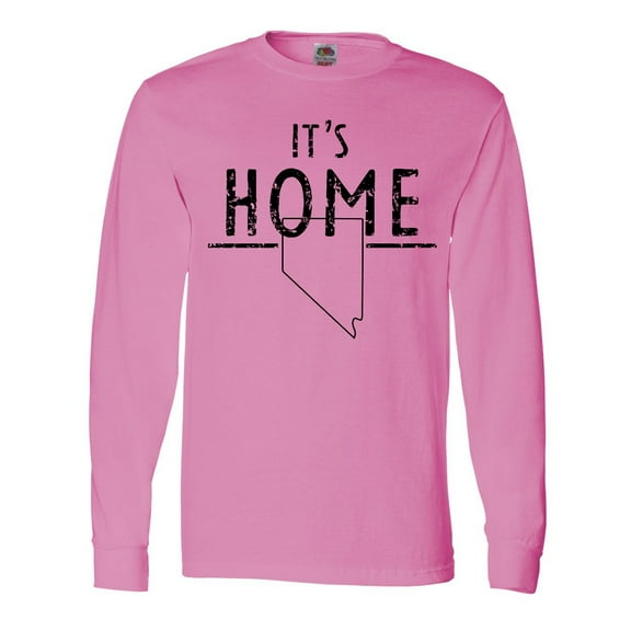 Inktastic It's Home- State of Nevada Outline Distressed Text Long Sleeve T-Shirt