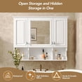 thumbnail image 6 of Bathroom Wall Cabinet with Mirror, Medicine Cabinet with 3 Doors and Adjustable Shelf, Space Saver Storage Cabinets Over The Toilet for Bathroom (35'' x 28'') (White), 6 of 7