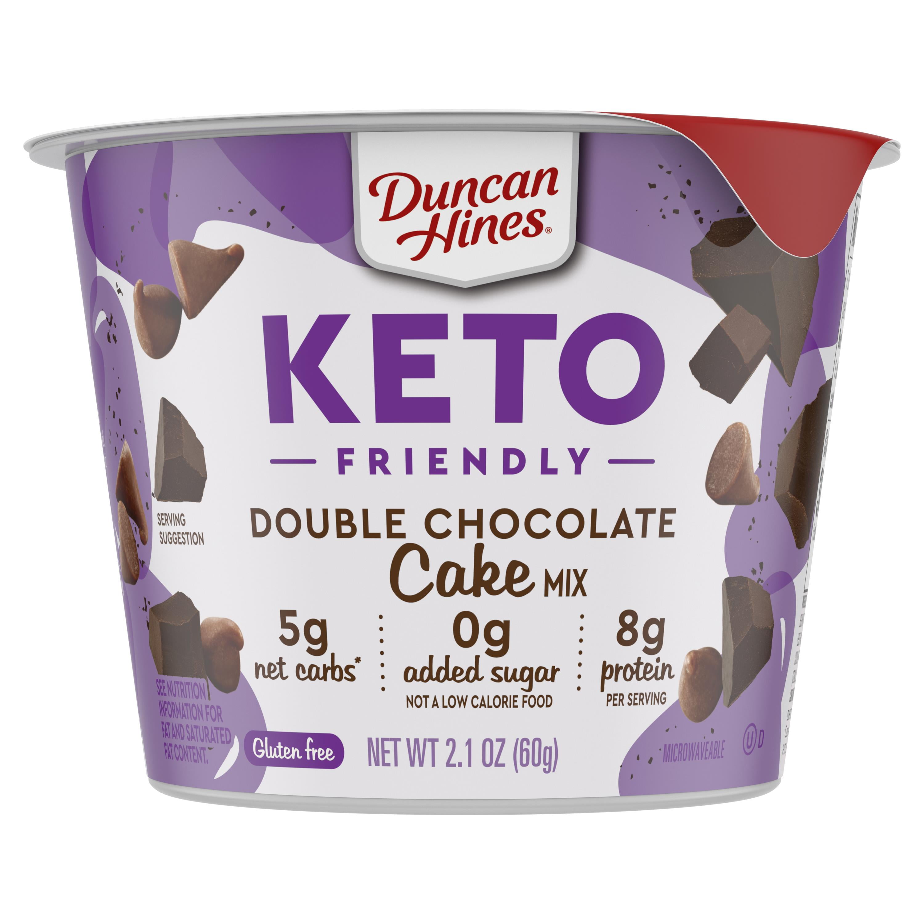 (3 pack) Duncan Hines Keto Friendly Cake Cup Double Chocolate Cake Mix, 2.1 oz