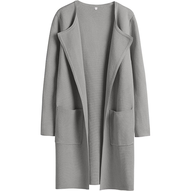 ANRABESS Cárdigan de punto con frente abierto para mujer, manga larga, solapa, informal, sólido, elegante